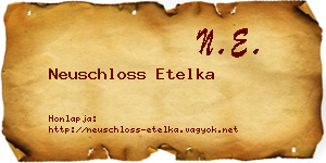 Neuschloss Etelka névjegykártya